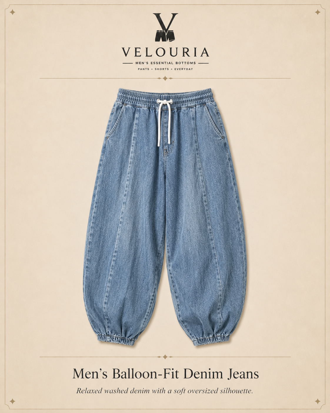 2025 New men's pants in plus size Japanese retro loose Haren straight leg pants Hong Kong style wide leg denim lantern pants